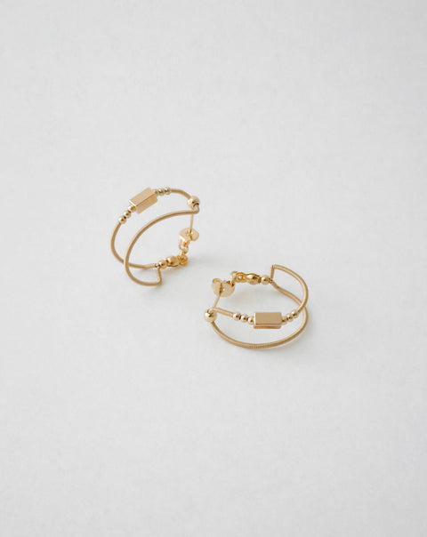 Dual Hoop Earrings - Gold