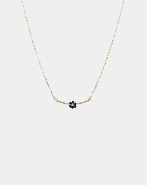 Single Black Daisy Necklace