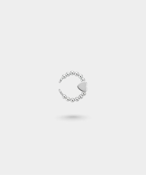 Silvery Heart Ear Cuff