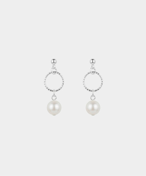 Pearl Dangle Earrings - Silver