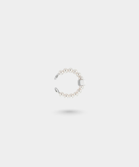 Silvery Cube Pearl Ear Cuff