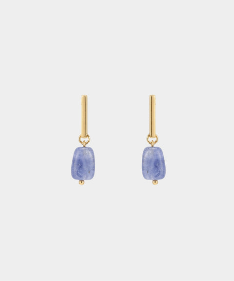 Tanzanite Dangle Earrings - Gold