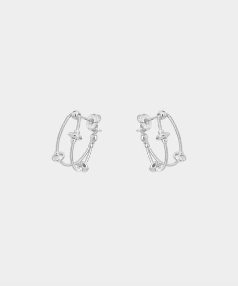 Orbital Dual Hoop Earrings - Silver