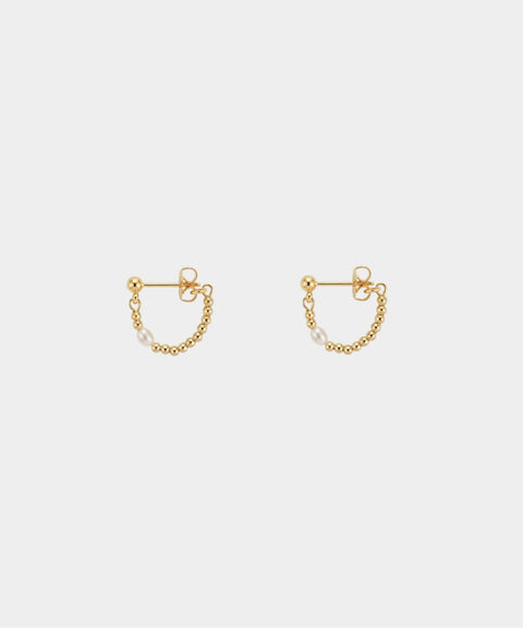 Aurelia Pearl Hoop Earrings