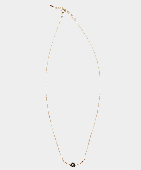 Single Black Daisy Necklace