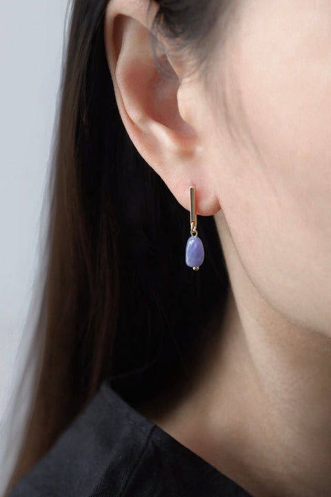 Tanzanite Dangle Earrings - Gold