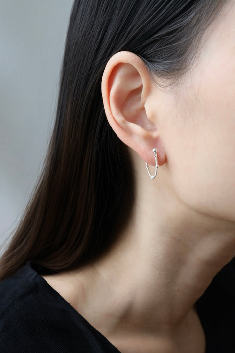 Pearl Hoop Earrings - Silver