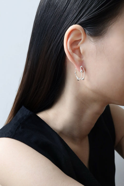 Orbital Dual Hoop Earrings - Silver