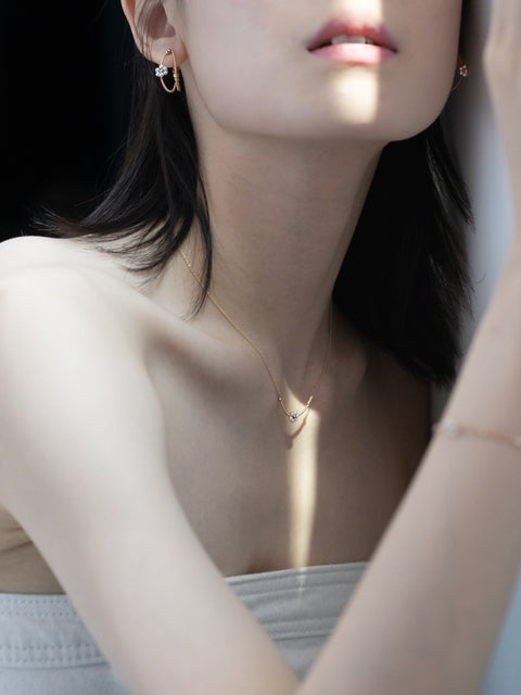 Pearl Daisy Dual Hoop Earrings