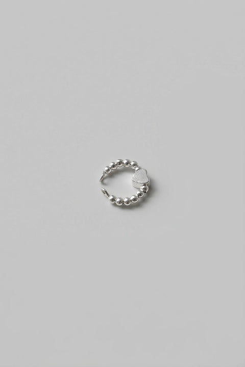Silvery Heart Ear Cuff