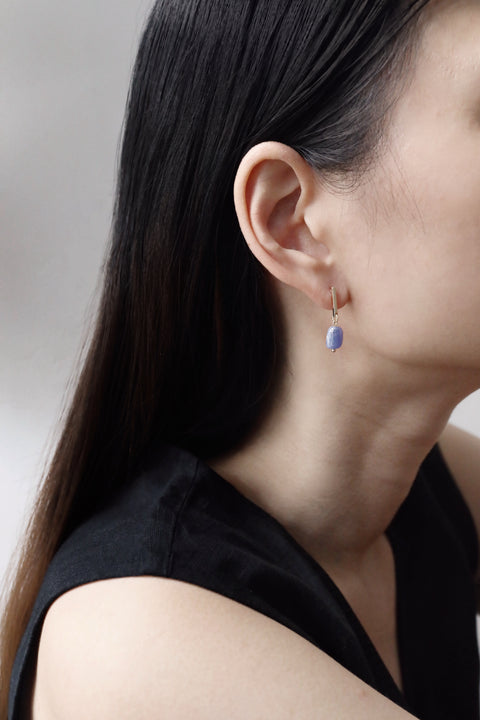 Tanzanite Dangle Earrings - Gold