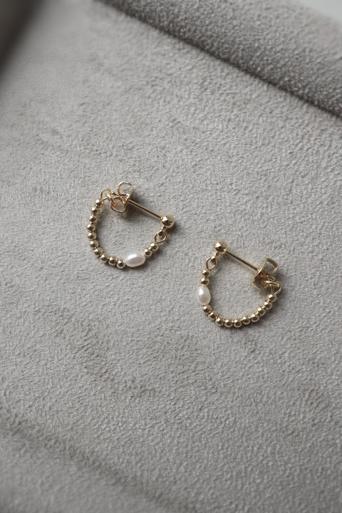 Aurelia Pearl Hoop Earrings