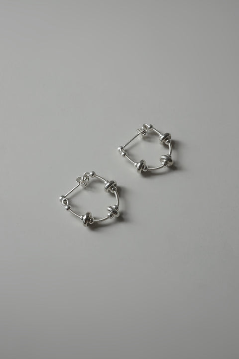Orbital Single Hoop Earrings - Silver