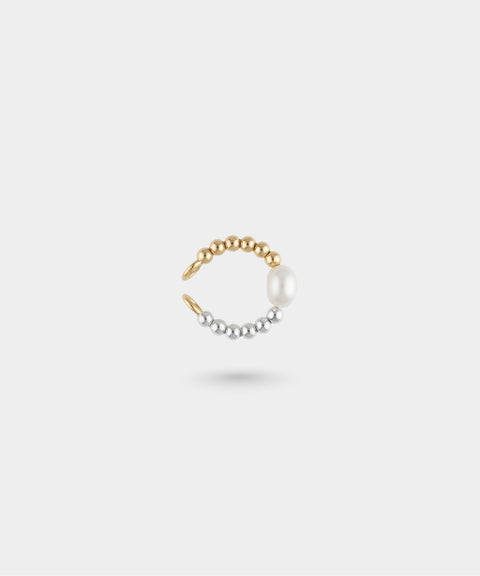 Double Tone Pearl Ear Cuff