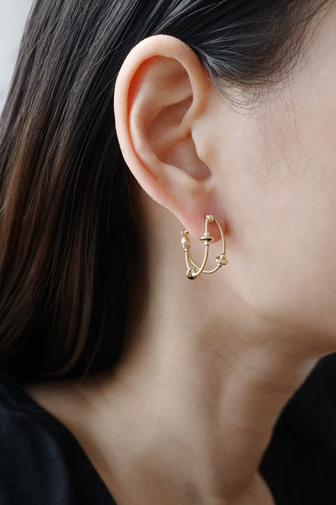 Orbital Dual Hoop Earrings - Gold
