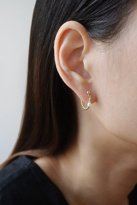 Aurelia Pearl Hoop Earrings