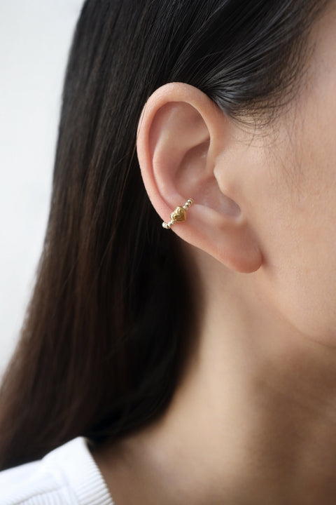 Golden Heart Ear Cuff