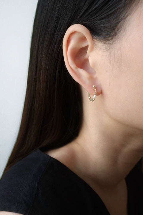 Aurelia Pearl Hoop Earrings