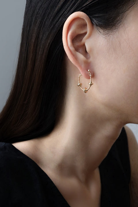 Orbital Single Hoop Earrings - Gold