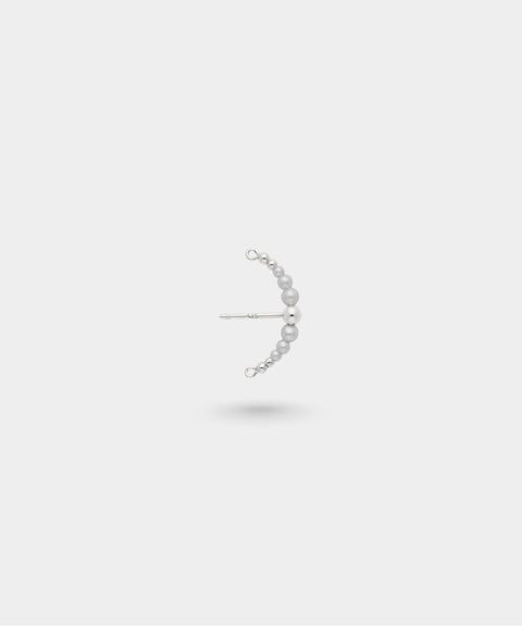 Silvery Grey Pearl Arc Earring