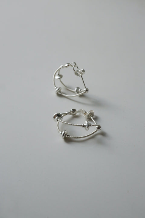 Orbital Dual Hoop Earrings - Silver