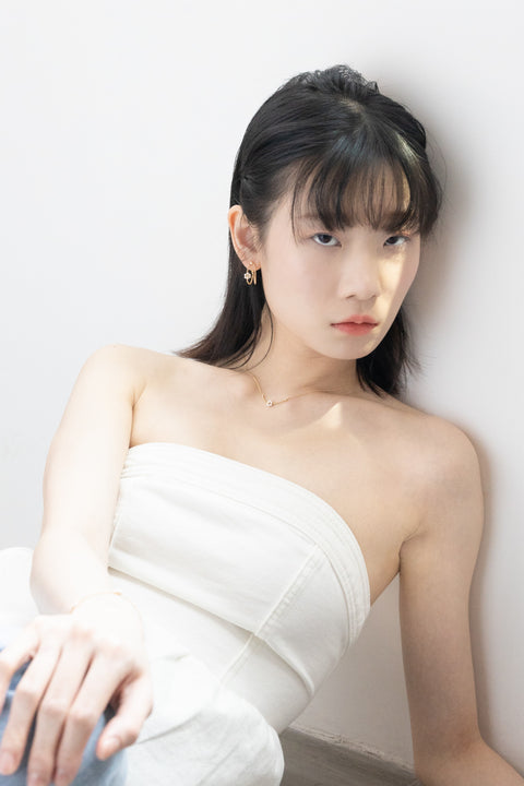 Pearl Daisy Dual Hoop Earrings