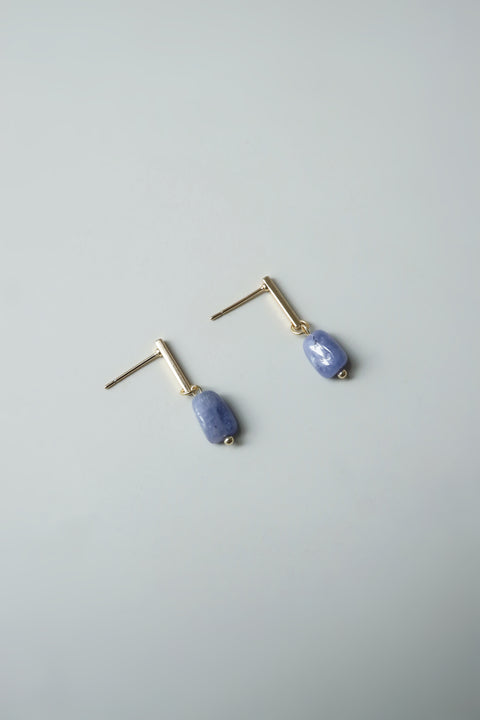 Tanzanite Dangle Earrings - Gold